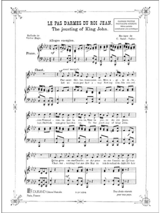 Le Pas d'Armes du Roi Jean. - SAINT-SAËNS - Partition